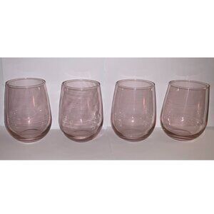 Pink Stemless Wine Glasses (Set of 4)